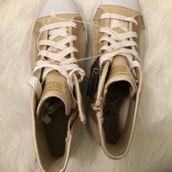 NWT Sketchers hightop gold sneakers + rhinestones - Picture 4 of 8
